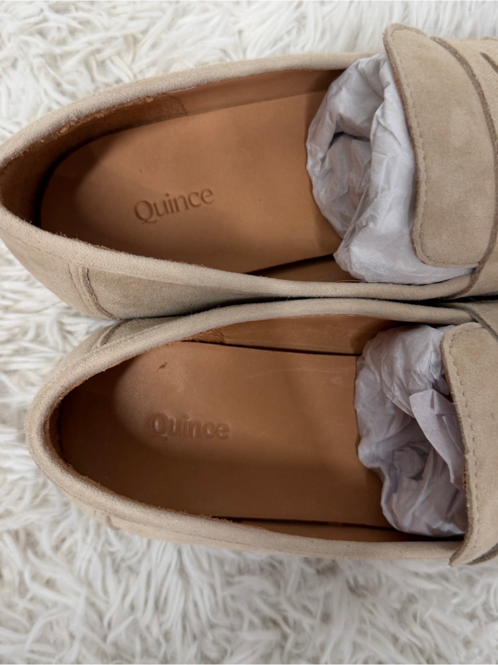 Quince Italian Suede Penny Loafer Almond Tan Size 7.5 - Picture 4 of 9